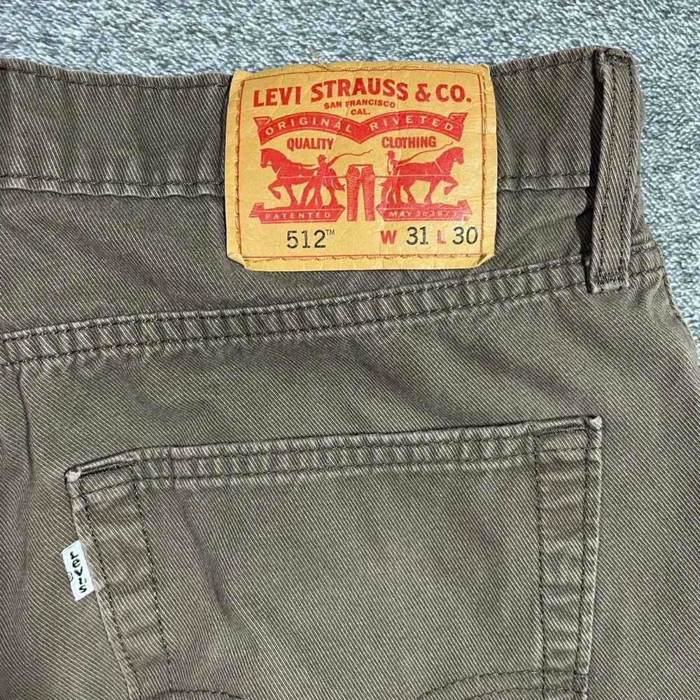 Levi's 512 Jeans Mens 31x30 Slim Taper Brown Stretch Denim Pants